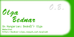 olga bednar business card